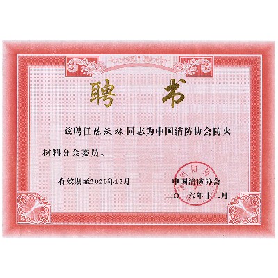中國消防協(xié)會(huì )防火材料分會(huì )委員